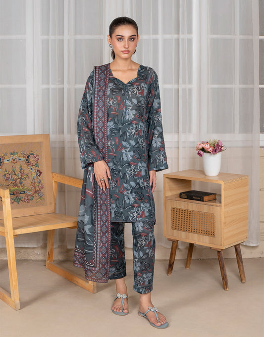 Jahan Ara - 3 Piece Stitched Printed Lawn