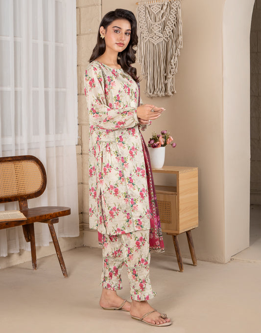 Nida - 3 Piece Stitched Printed Lawn