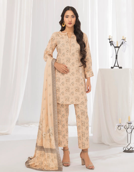 3 Piece - Digitally Printed Dhanak - CL114