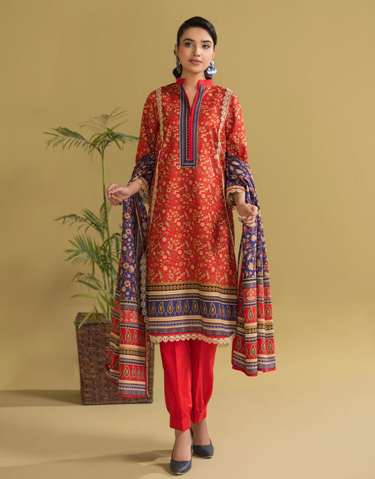 3 Piece - Digitally Printed Khaddar - R105