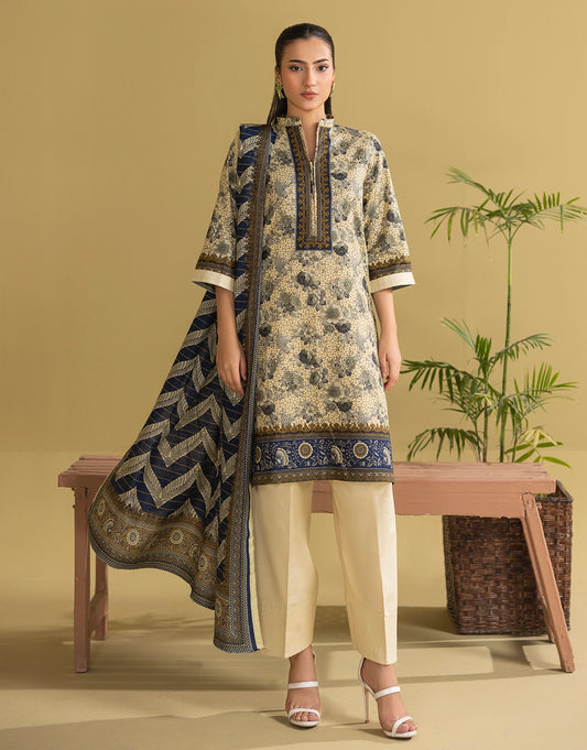 3 Piece - Digitally Printed Khaddar - R107