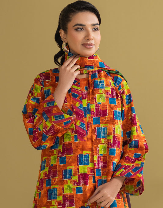 3 Piece - Digitally Printed Khaddar - R108