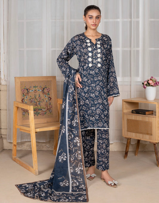 Gul Nar - 3 Piece Stitched Printed Lawn