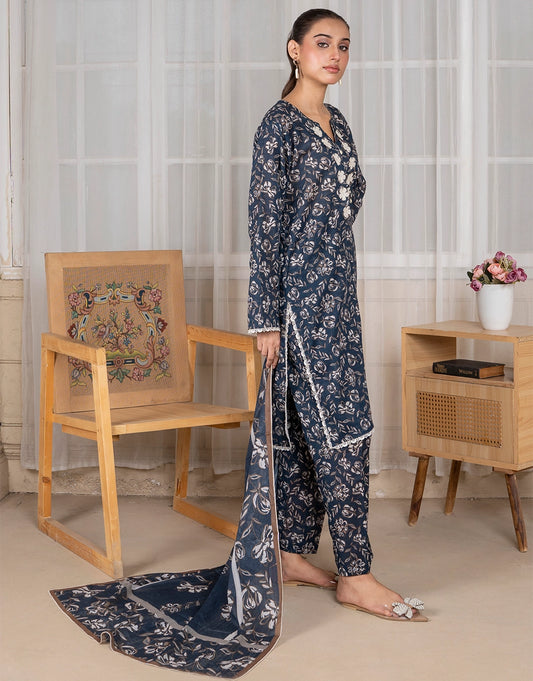 Gul Nar - 3 Piece Stitched Printed Lawn