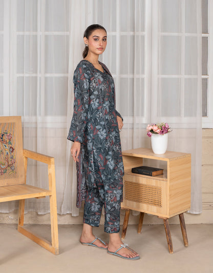 Jahan Ara - 3 Piece Stitched Printed Lawn