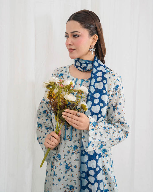 3 Piece Stitched Printed Lawn - 02568