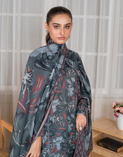 Jahan Ara - 3 Piece Stitched Printed Lawn