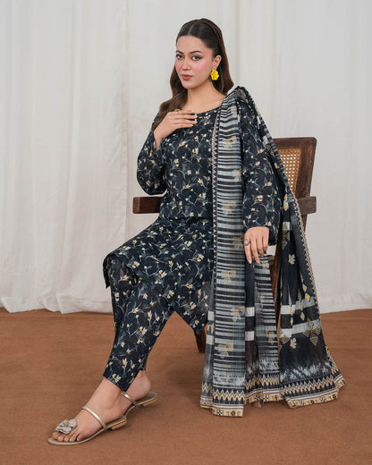 3 Piece Stitched Printed Lawn - 02568