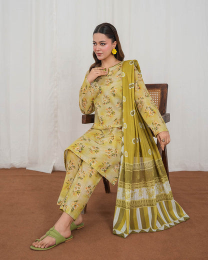 3 Piece Stitched Printed Lawn - 02568