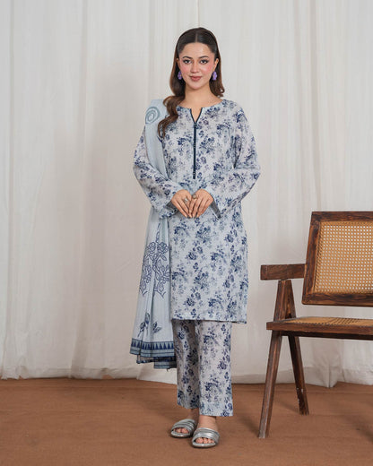 3 Piece Stitched Printed Lawn - 02568