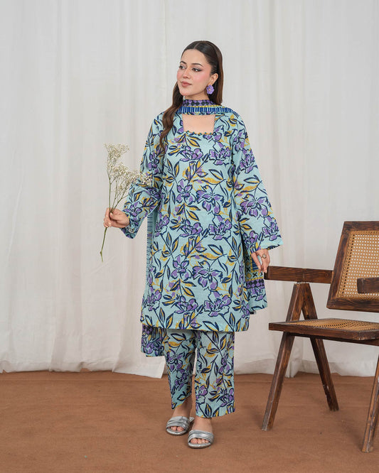 3 Piece Stitched Printed Lawn - 02568