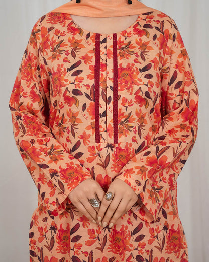 3 Piece Stitched Printed Lawn - 02568