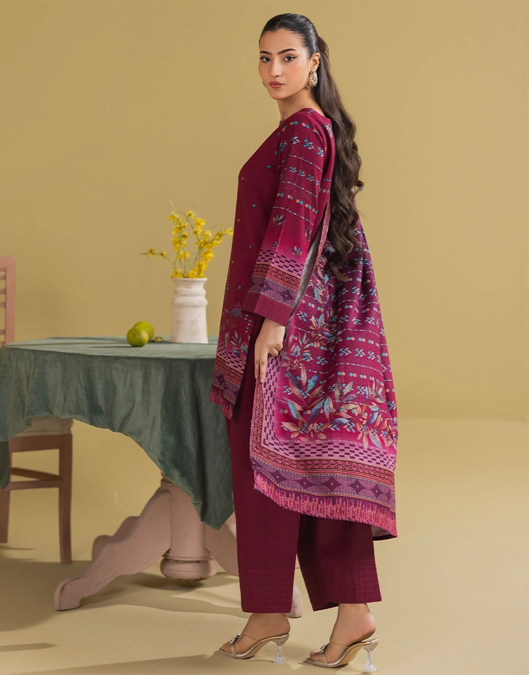 3 Piece - Digitally Printed Dhanak - CL101