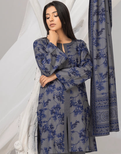3 Piece - Digitally Printed Dhanak - CL111
