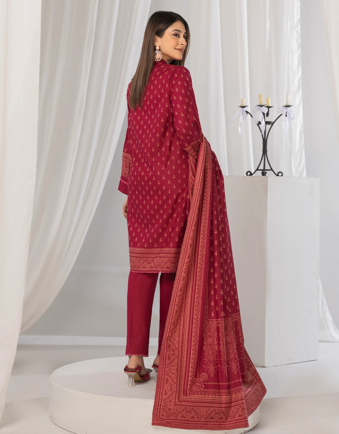 3 Piece - Digitally Printed Dhanak - CL112