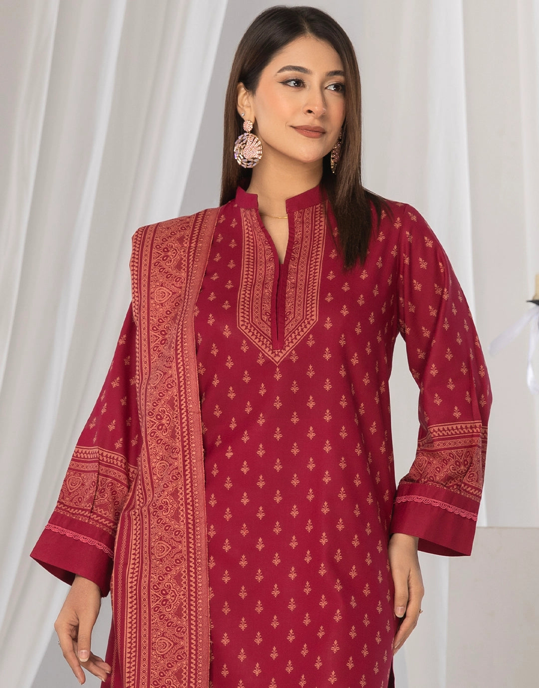 3 Piece - Digitally Printed Dhanak - CL112