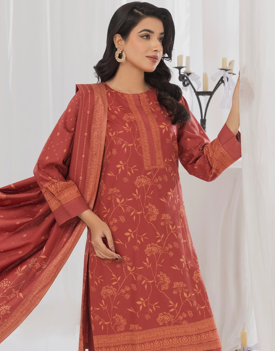 3 Piece - Digitally Printed Dhanak - CL113