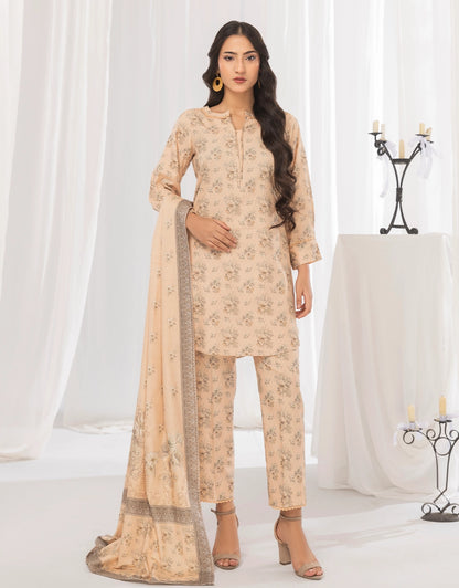 3 Piece - Digitally Printed Dhanak - CL114