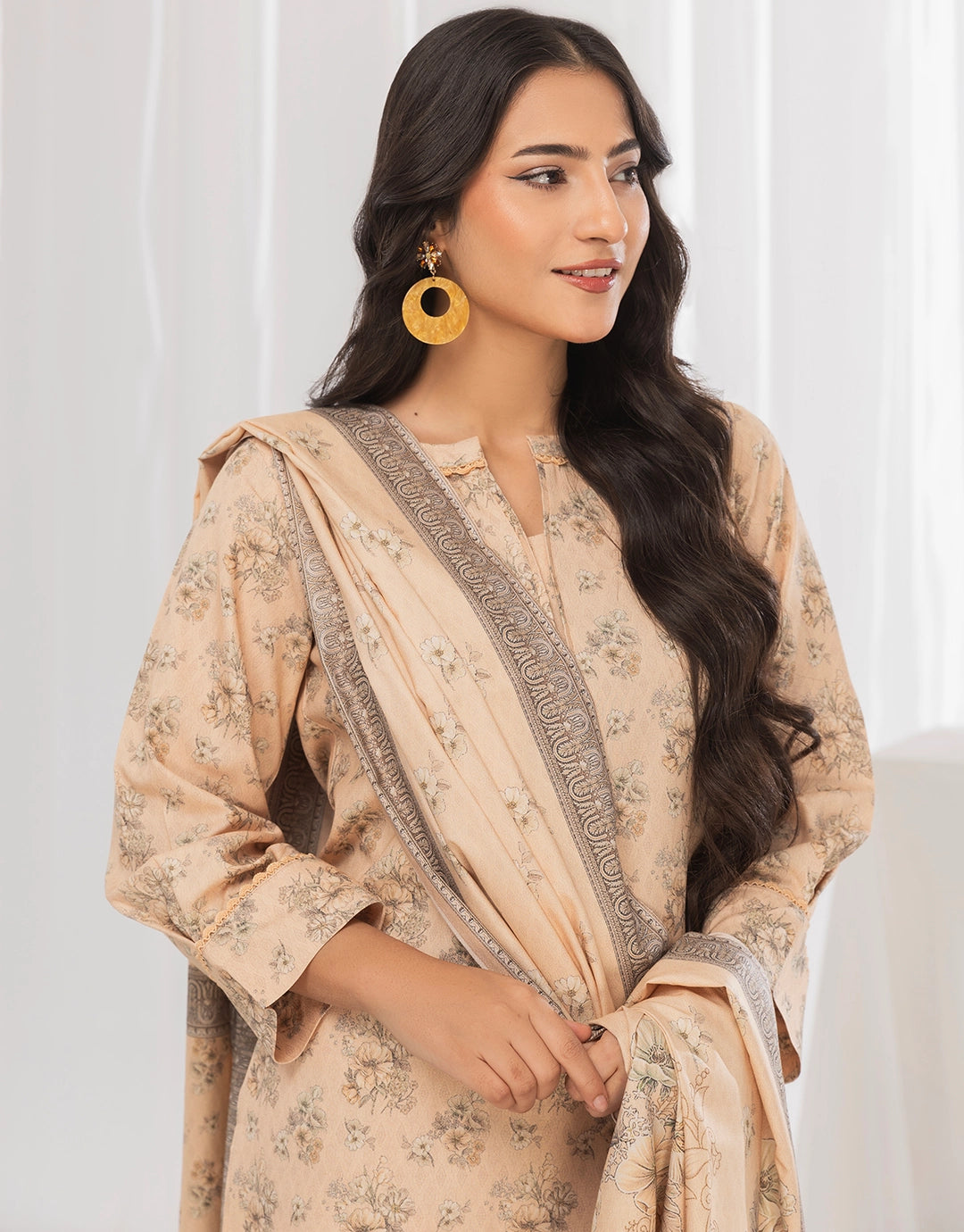 3 Piece - Digitally Printed Dhanak - CL114