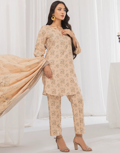 3 Piece - Digitally Printed Dhanak - CL114