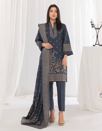 3 Piece - Digitally Printed Dhanak - CL115