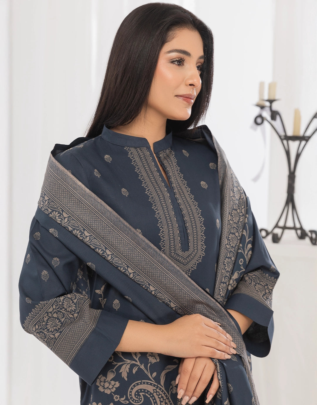 3 Piece - Digitally Printed Dhanak - CL115