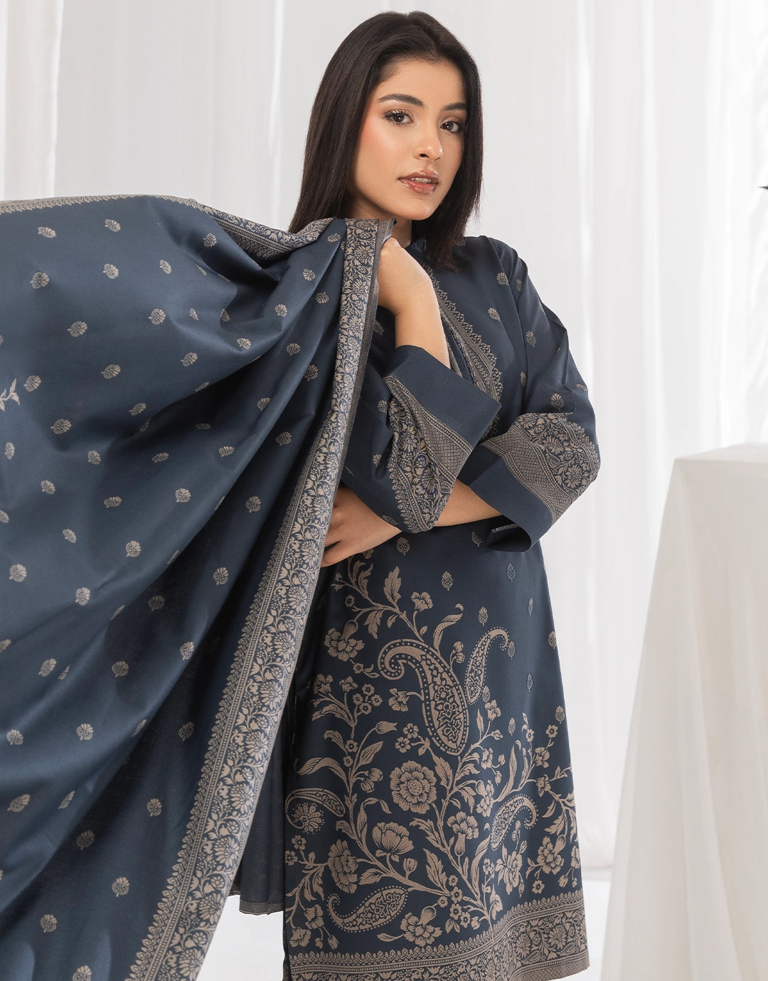 3 Piece - Digitally Printed Dhanak - CL115