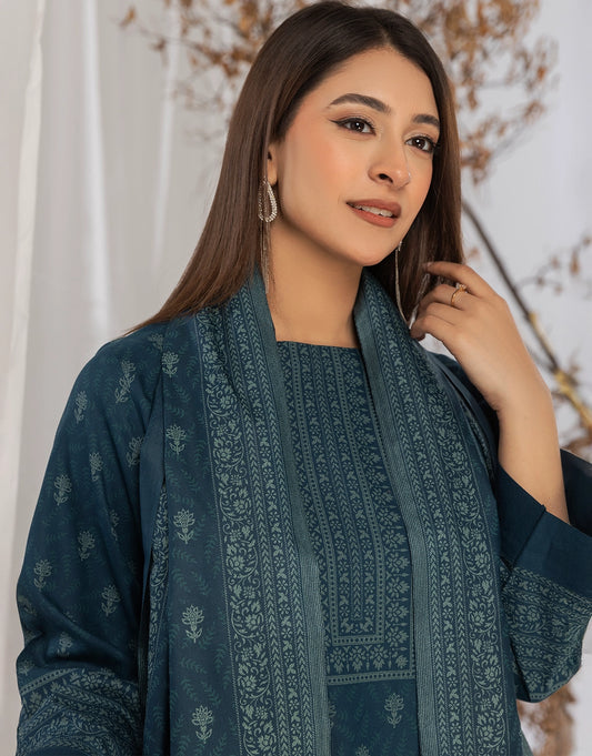 3 Piece - Digitally Printed Dhanak - CL116