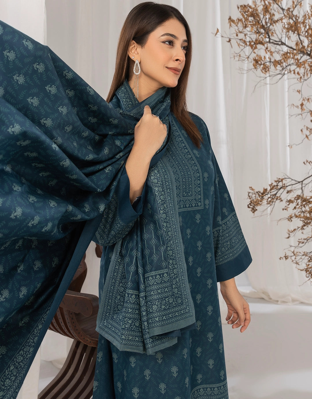 3 Piece - Digitally Printed Dhanak - CL116