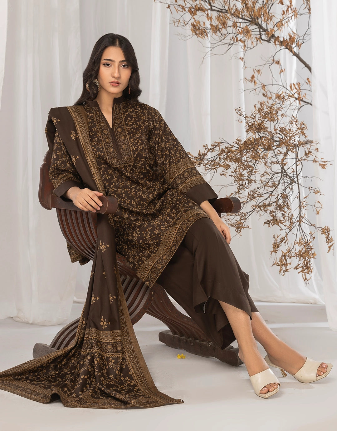 3 Piece - Digitally Printed Dhanak - CL118