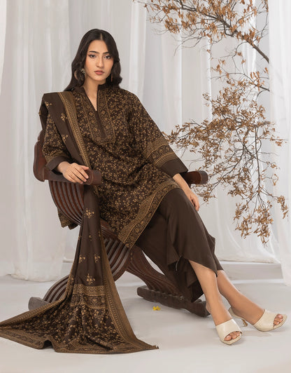 3 Piece - Digitally Printed Dhanak - CL118