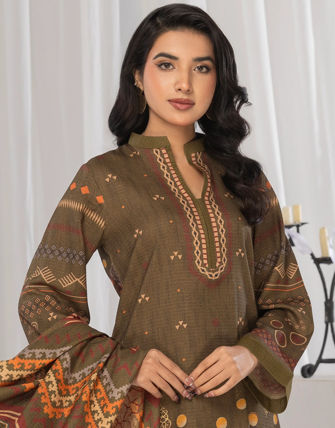 3 Piece - Digitally Printed Dhanak - CL119
