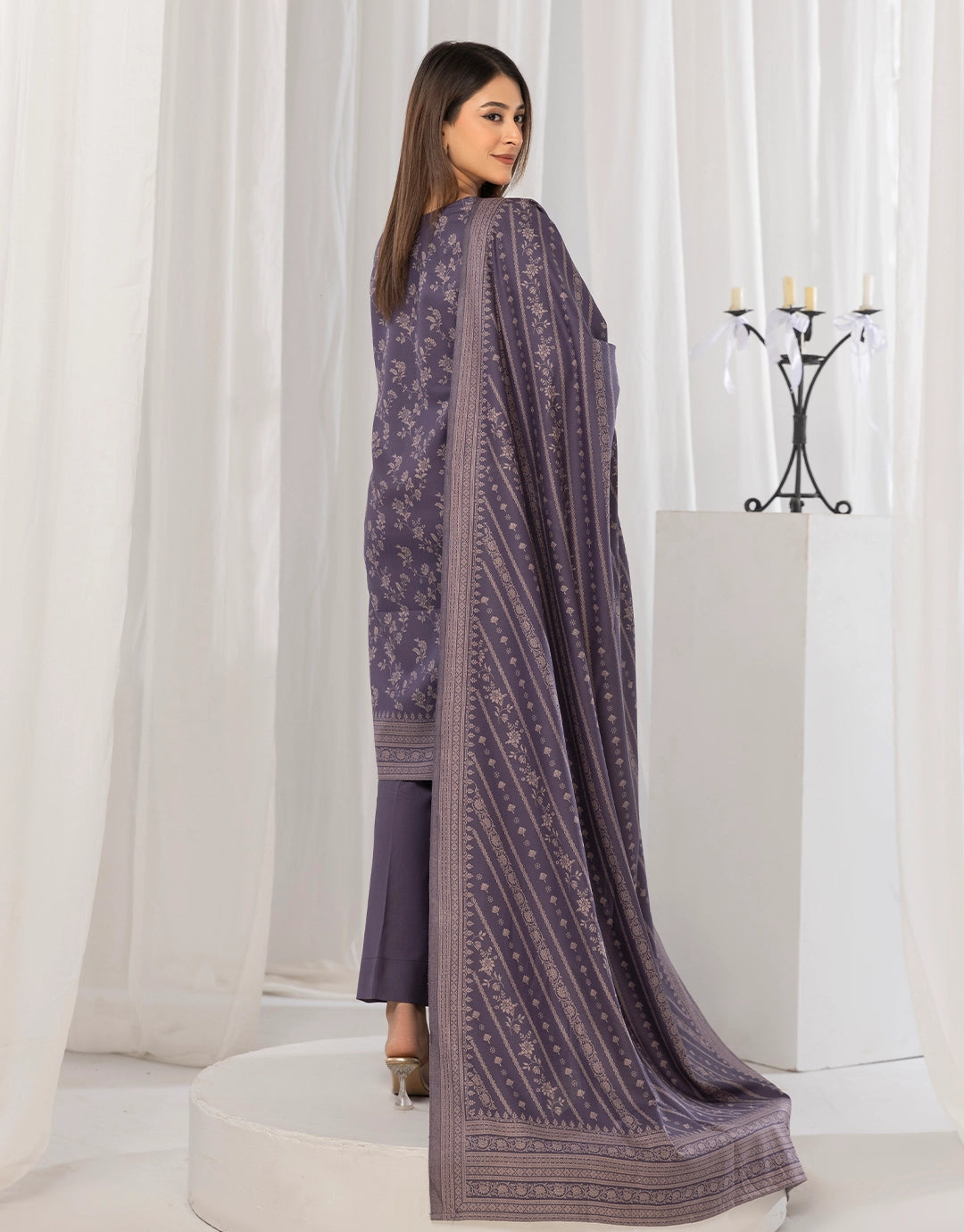 3 Piece - Digitally Printed Dhanak - CL120