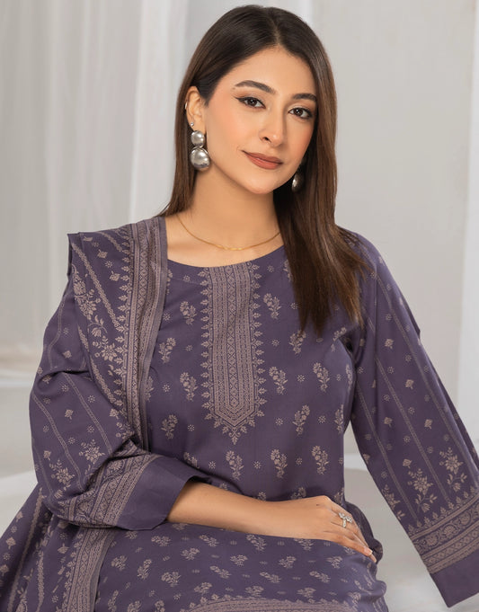 3 Piece - Digitally Printed Dhanak - CL120