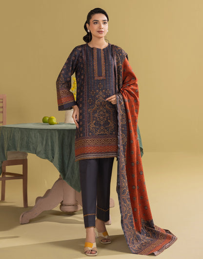 3 Piece - Digitally Printed Dhanak - CL103