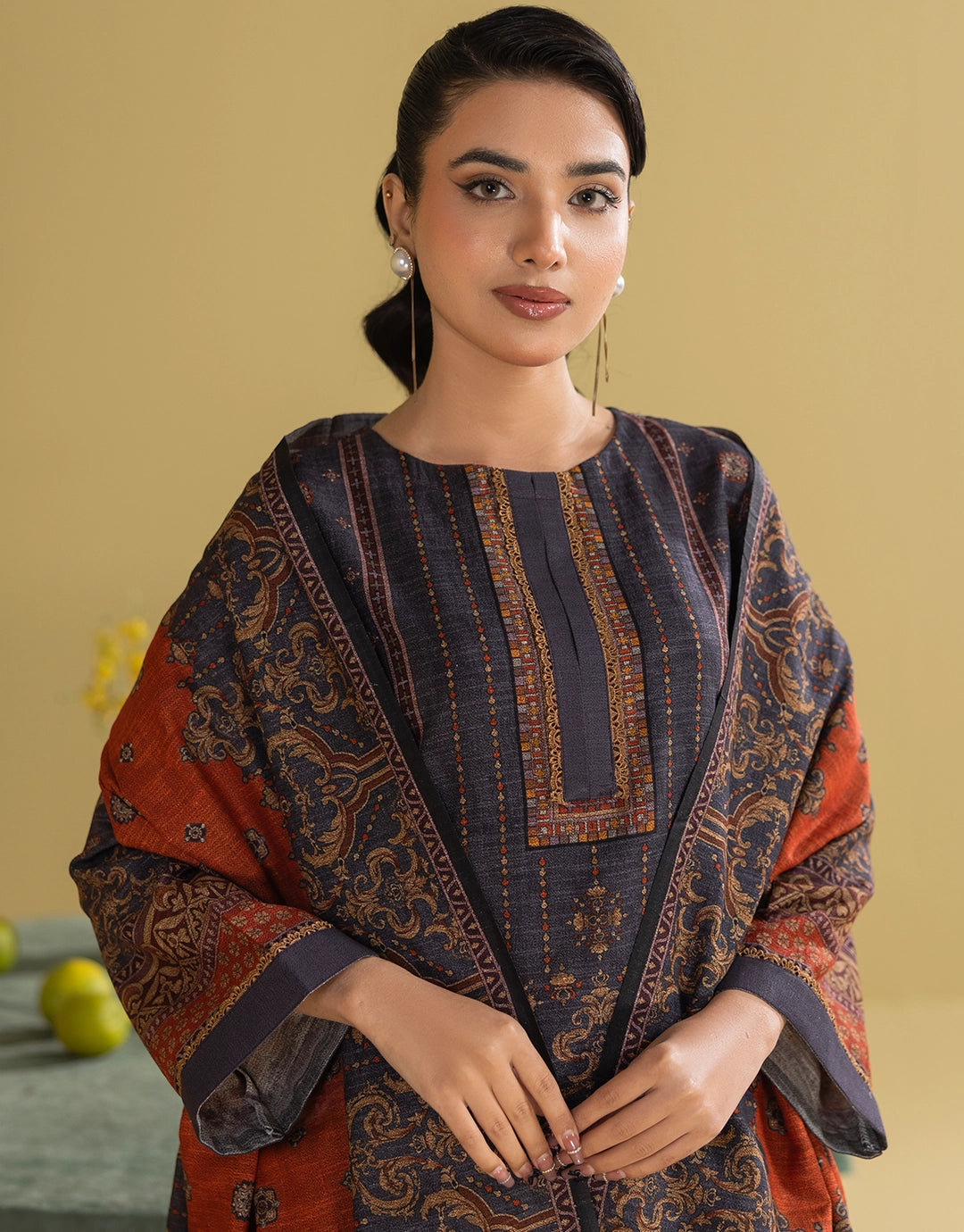 3 Piece - Digitally Printed Dhanak - CL103