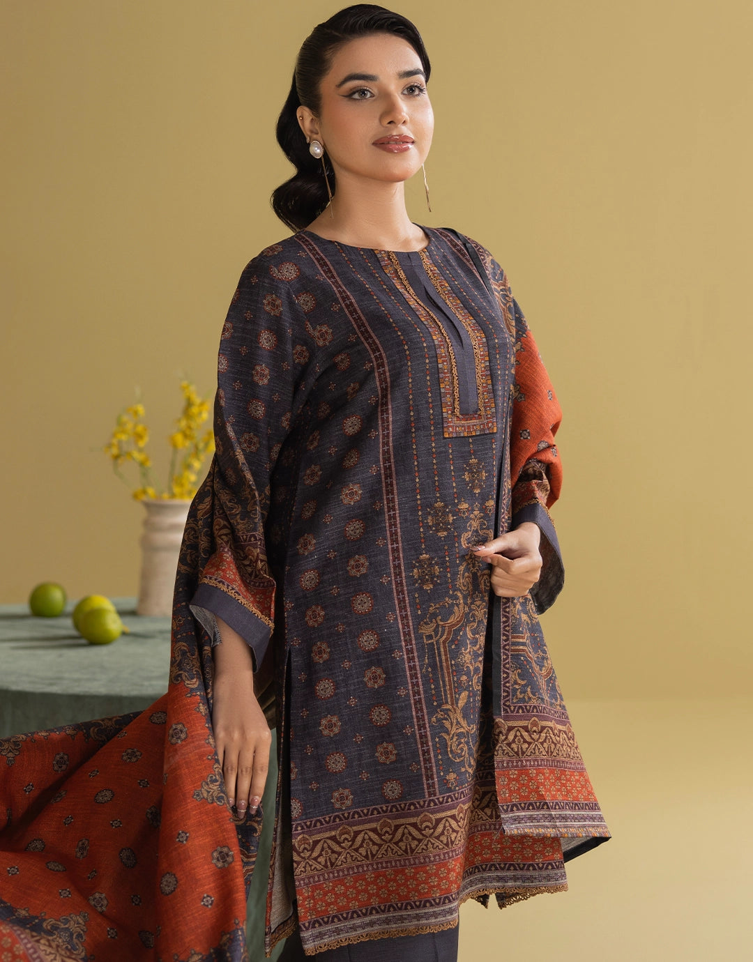 3 Piece - Digitally Printed Dhanak - CL103