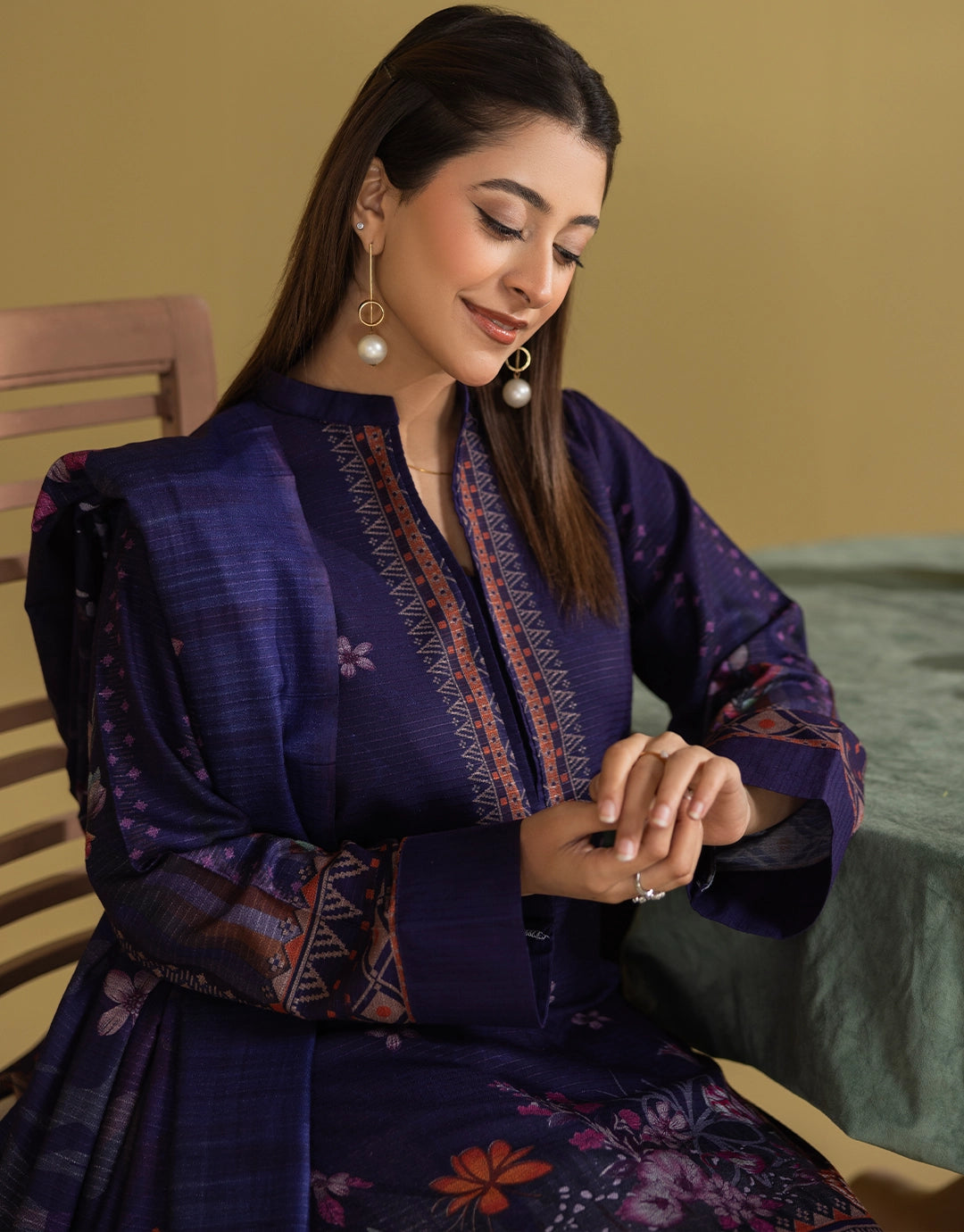 3 Piece - Digitally Printed Dhanak - CL104