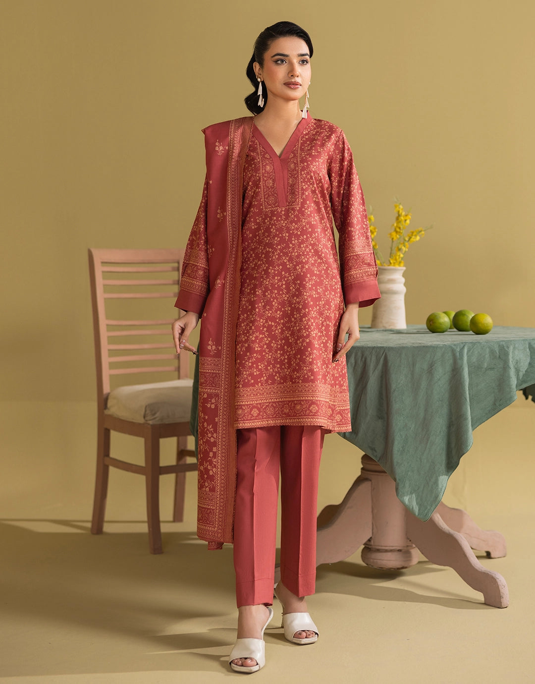 3 Piece - Digitally Printed Dhanak - CL105