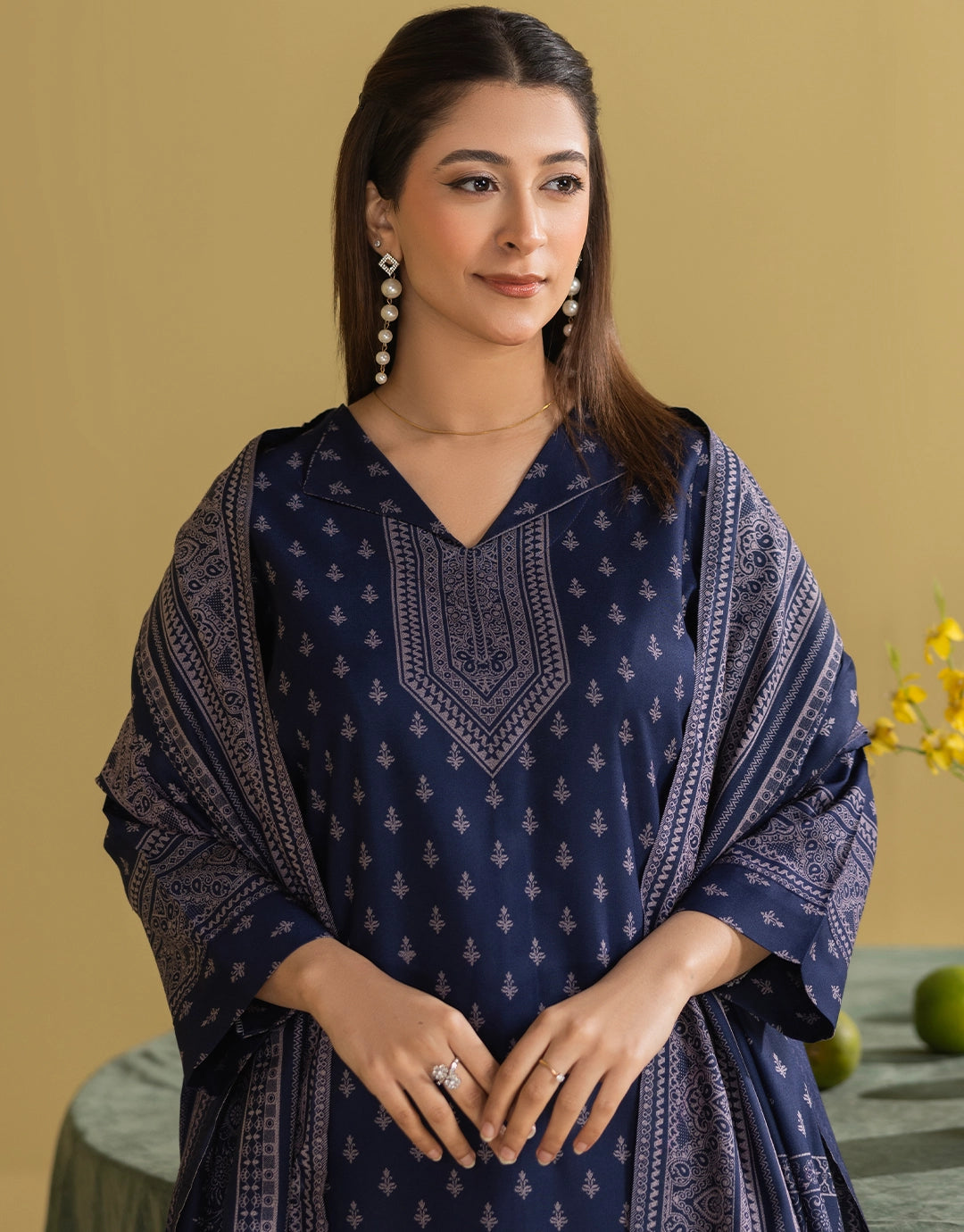 3 Piece - Digitally Printed Dhanak - CL107