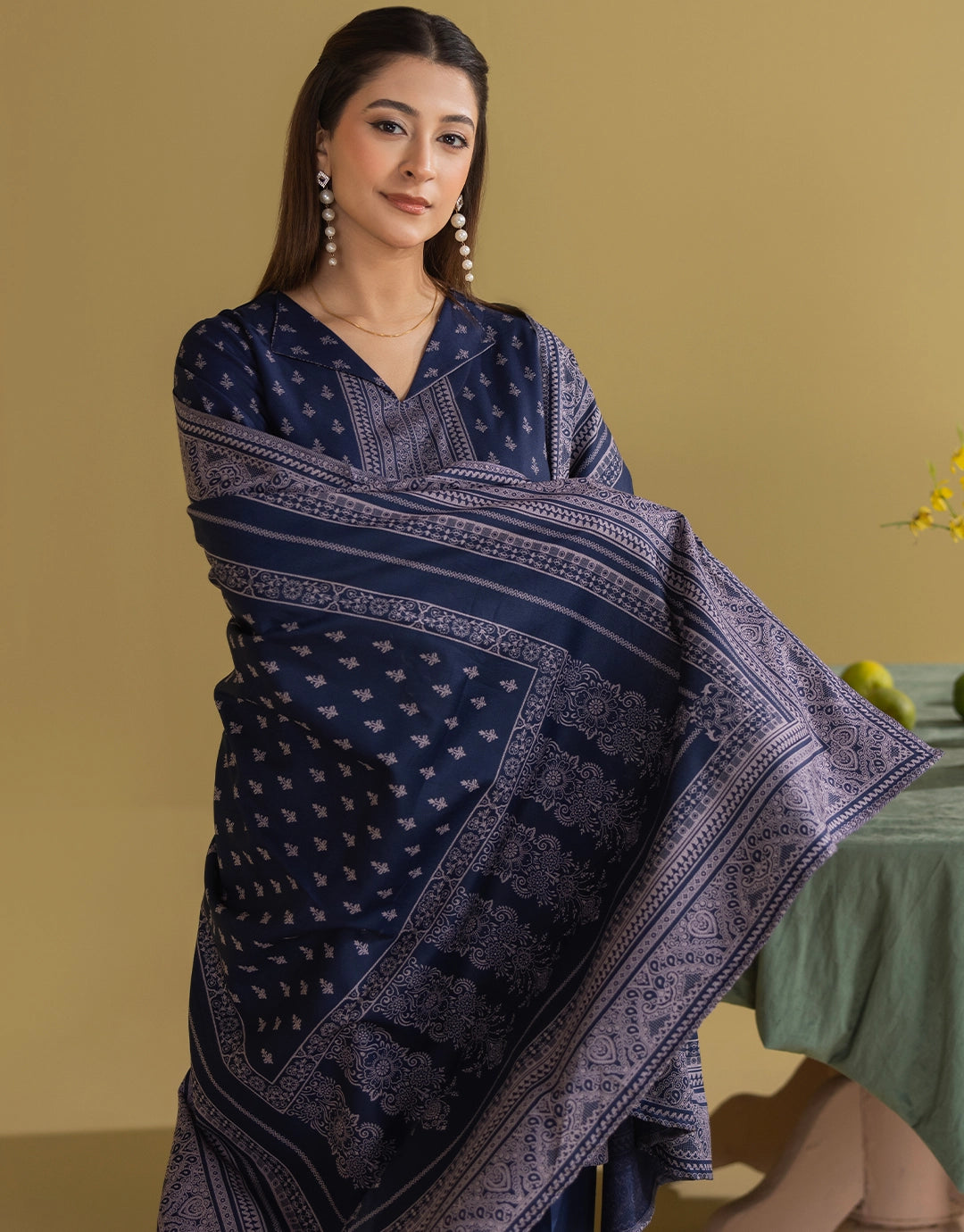 3 Piece - Digitally Printed Dhanak - CL107