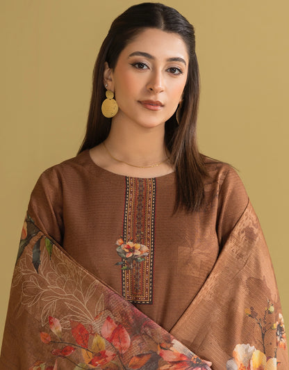 3 Piece - Digitally Printed Dhanak - CL109