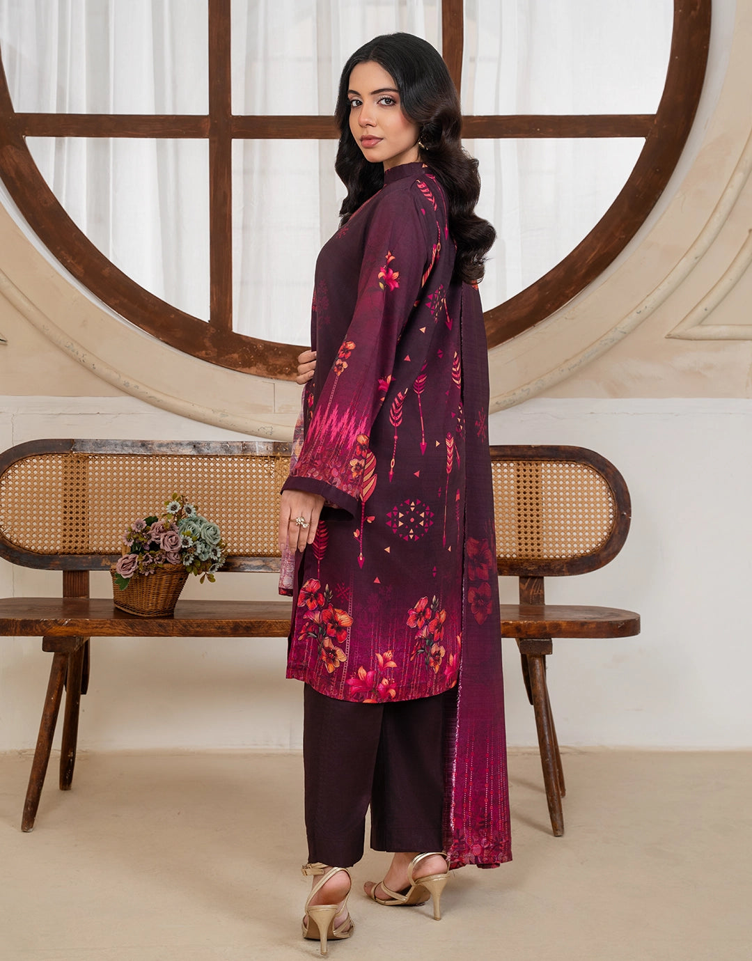 Elayna - 3 Piece Stitched Printed Linen