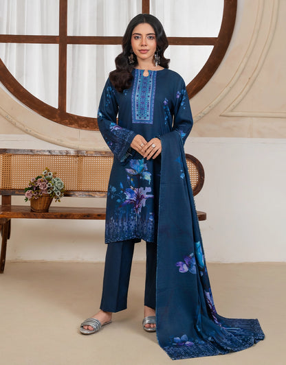 Eshaal - 3 Piece Stitched Printed Linen