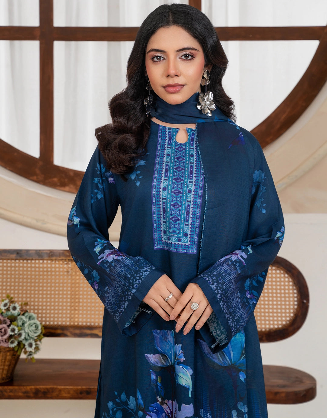 Eshaal - 3 Piece Stitched Printed Linen