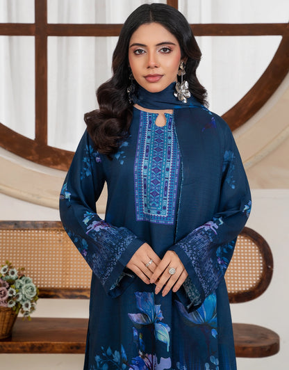 Eshaal - 3 Piece Stitched Printed Linen