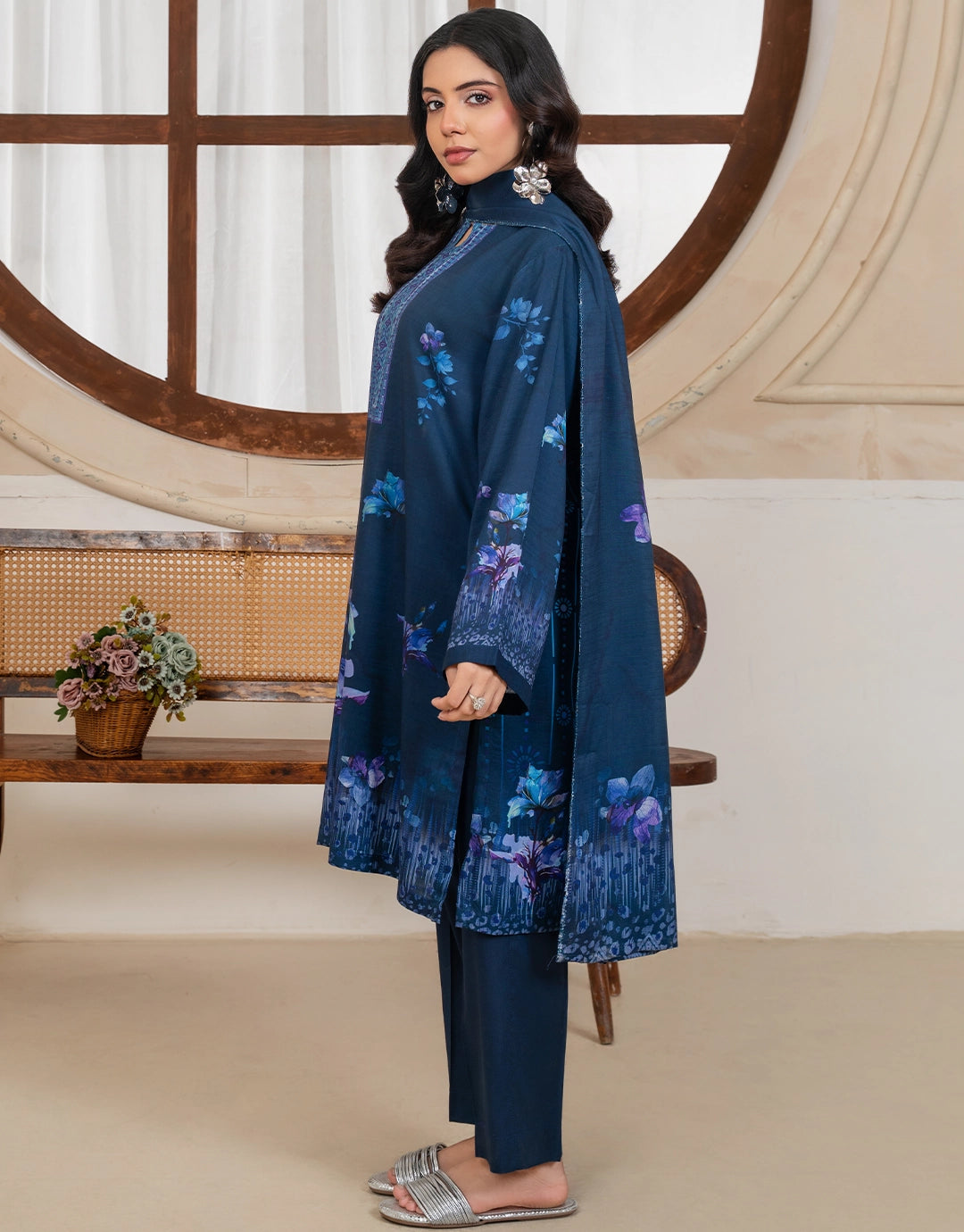 Eshaal - 3 Piece Stitched Printed Linen