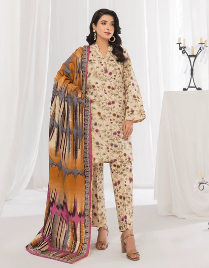 3 Piece - Digitally Printed Khaddar - R111