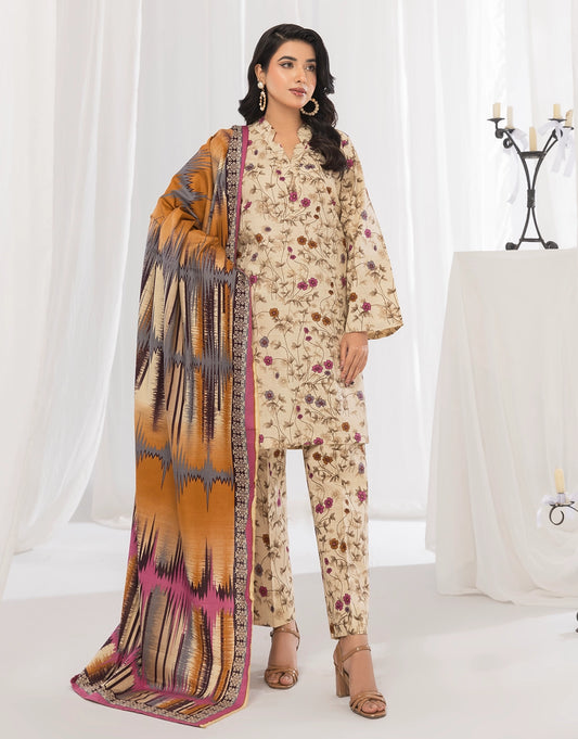 3 Piece - Digitally Printed Khaddar - R111