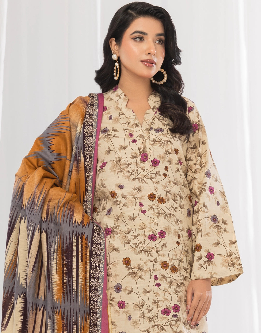 3 Piece - Digitally Printed Khaddar - R111